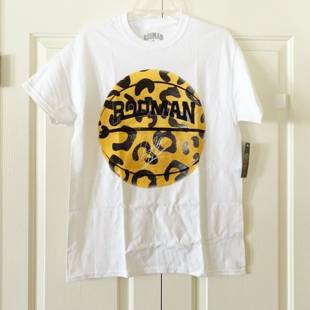 ✨NEW✨ DENNIS RODMAN BRAND Limited Edition Autograph Cheetah Print Basketball Tee